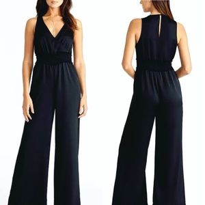 NEW Black Satin V-Neck Jumpsuit